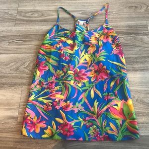 J Crew Tropical Floral Print Tank Top